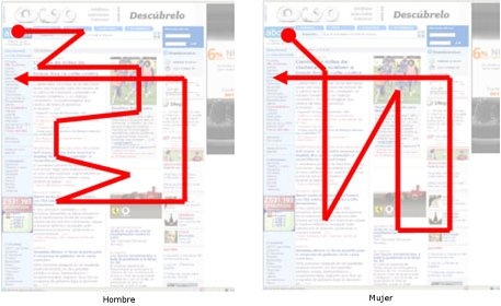 Eye tracking trayectoria hombres y mujeres