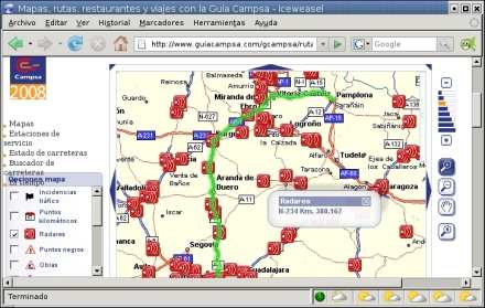 Planificador de rutas Campsa