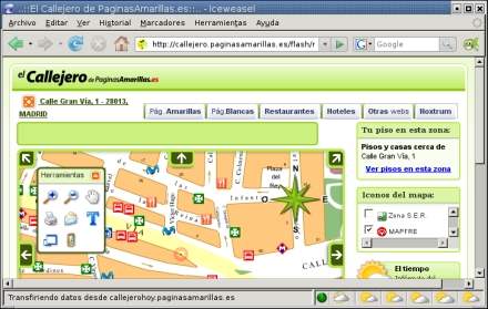 Planificador de rutas Paginas Amarillas