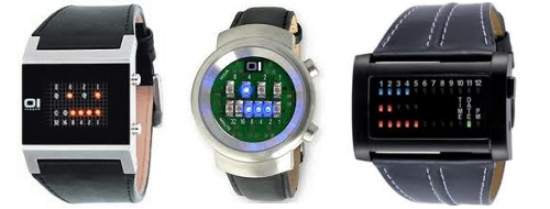 Reloj de pulsera binario