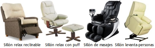 Tipos de sillones relax