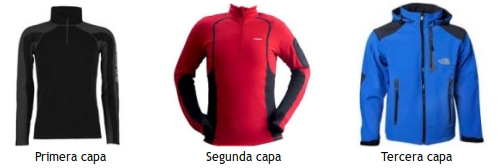 Vestimenta en tres capas